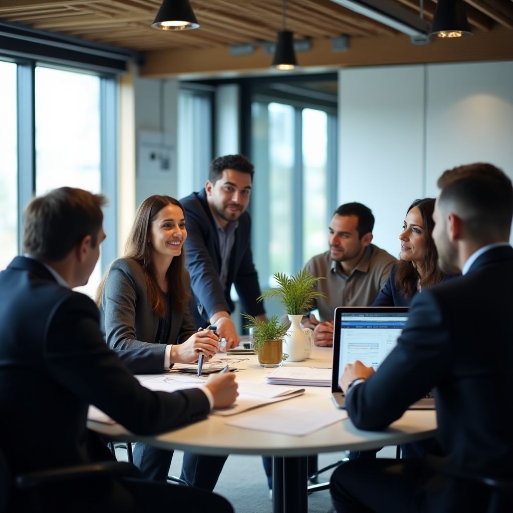 Colaboración del equipo financiero